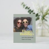 Cartes Pour Fêtes Annuelles Moderne Tendance Gras Clair Joyeux Script Photo (Debout devant)