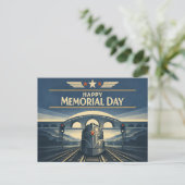 Cartes Pour Fêtes Annuelles Moderne Train Streamline Memorial Day  (Debout devant)