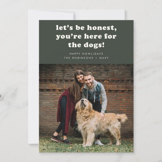 Cartes Pour Fêtes Annuelles Moderne Vert foncé Funny Animaux de compagnie Chie (Devant)