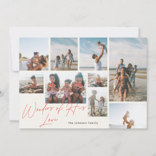 Cartes Pour Fêtes Annuelles Modernes Rouge 9 Photo Merveilles de son Amour Rel
