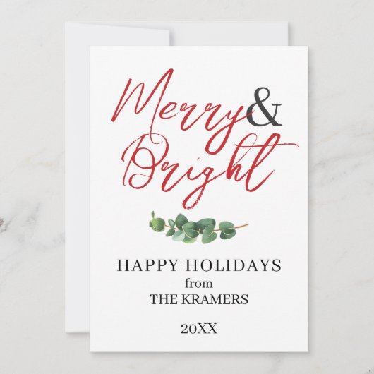 Cartes Pour Fêtes Annuelles Modernité Verte Joyeuse et Lumineuse (Devant)