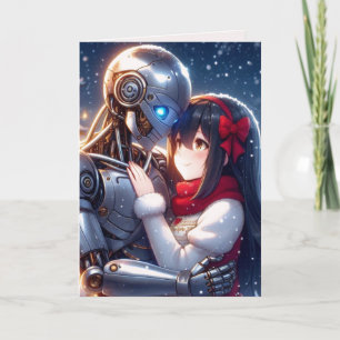 Cartes Pour Fêtes Annuelles Moe Chatbot Amour Mâle Femelle Robot Anime Noël