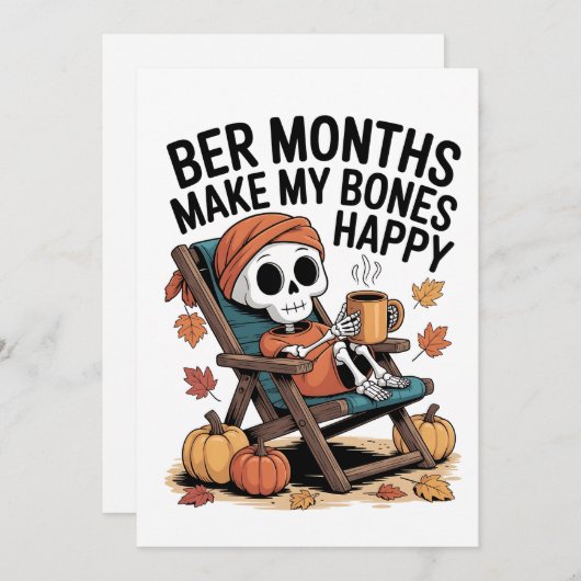 Cartes Pour Fêtes Annuelles Mois de Ber rendent mes os heureux Noël  (Devant / Derrière)