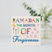 Cartes Pour Fêtes Annuelles Mois Du Ramadan Du Pardon (Debout devant)