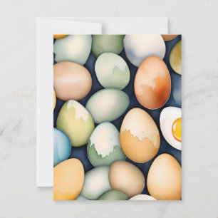 Cartes Pour Fêtes Annuelles Mois national de l'œuf janvier F - Aquarelles