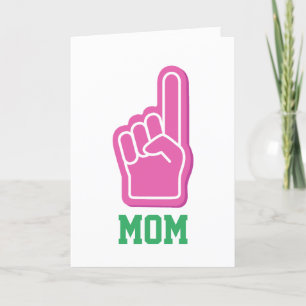 Cartes Pour Fêtes Annuelles MOM Rose Sport Doigt VOTRE NUMÉRO UN Fête des Mère