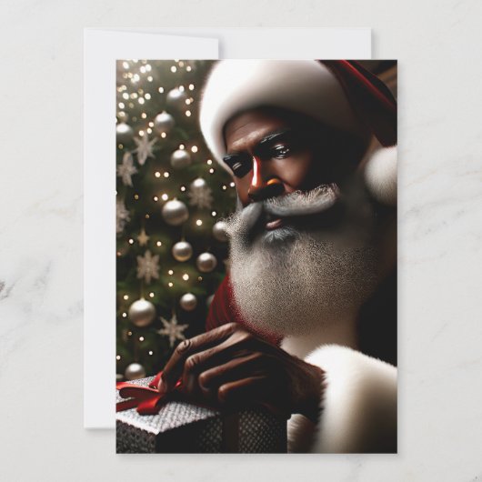 Cartes Pour Fêtes Annuelles Moment d'enveloppement de cadeaux père Noël enchan (Devant)