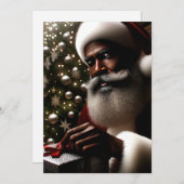 Cartes Pour Fêtes Annuelles Moment d'enveloppement de cadeaux père Noël enchan (Devant / Derrière)