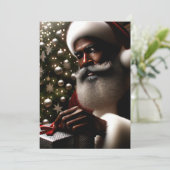 Cartes Pour Fêtes Annuelles Moment d'enveloppement de cadeaux père Noël enchan (Debout devant)