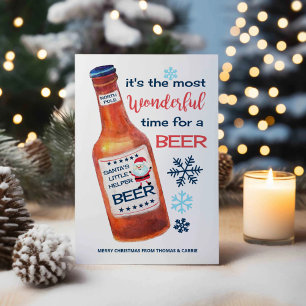 Cartes Pour Fêtes Annuelles Moment Merveilleux Pour une Bière Drôle Noël