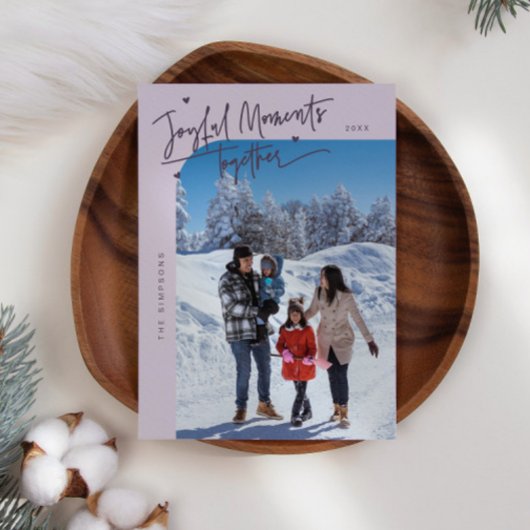 Cartes Pour Fêtes Annuelles Moments joyeux Ensemble Purple Photo de Noël