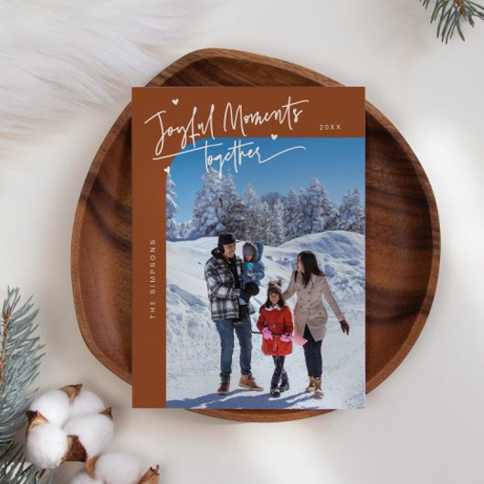 Cartes Pour Fêtes Annuelles Moments joyeux Ensemble Terracotta Photo de Noël