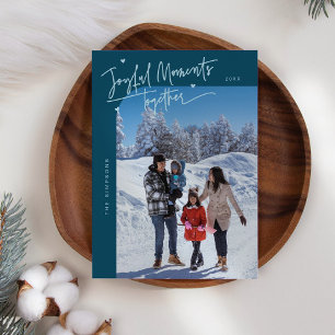 Cartes Pour Fêtes Annuelles Moments joyeux Ensemble Turquoise Photo de Noël