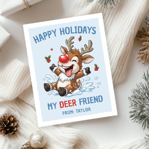 Cartes Pour Fêtes Annuelles Mon ami cerf Enfants Classe Noël