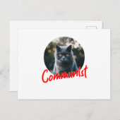 Cartes Pour Fêtes Annuelles Mon chat est communiste (Devant / Derrière)