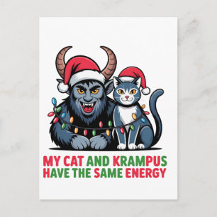 Cartes Pour Fêtes Annuelles Mon chat et Krampus ont la même énergie drôle