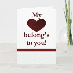Cartes Pour Fêtes Annuelles Mon coeur appartient à vous