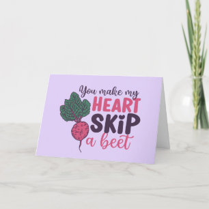 Cartes Pour Fêtes Annuelles Mon coeur Sauter une betterave mignonne Drôle Sain
