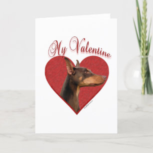 Cartes Pour Fêtes Annuelles Mon Doberman Rouge Valentine