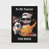 CARTES POUR FÊTES ANNUELLES MON ENSEIGNANT-H0PE Y0UR CHRITMAS "R0CKS"-VOUS ROC (Devant)