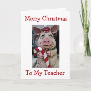 CARTES POUR FÊTES ANNUELLES MON **NOËL PIGGY*** POUR ENSEIGNANT OU ENSEIGNANT
