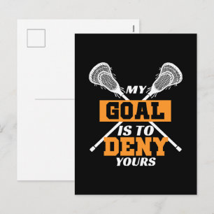 Cartes Pour Fêtes Annuelles Mon objectif est de nier le vôtre Lacrosse