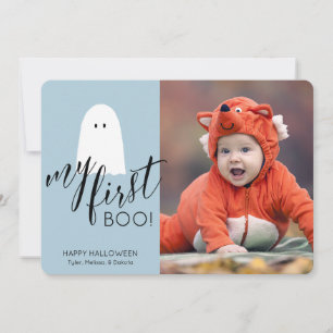 Cartes Pour Fêtes Annuelles Mon premier Boo Gentil Fantôme Photo Halloween Ble