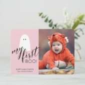 Cartes Pour Fêtes Annuelles Mon premier Boo Photo de fantôme mignon Halloween  (Debout devant)