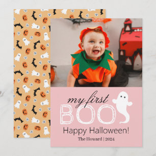 Cartes Pour Fêtes Annuelles Mon premier garçon ! Éffrayant Cute Halloween Phot