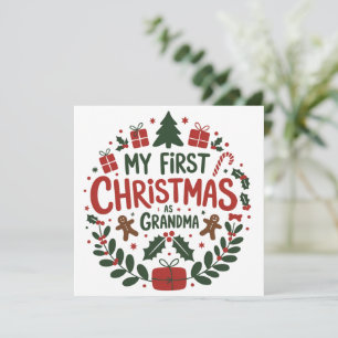 Cartes Pour Fêtes Annuelles Mon premier Noël en tant que grand-mère, tenue de 
