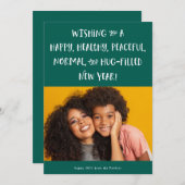 Cartes Pour Fêtes Annuelles Mon vœu pour 2021 | Photo Bonne année verte (Devant / Derrière)