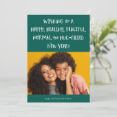 Cartes Pour Fêtes Annuelles Mon vœu pour 2021 | Photo Bonne année verte (Debout devant)