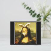 Cartes Pour Fêtes Annuelles Mona Lisa Bunny Ears Pâques (Debout devant)