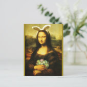 Cartes Pour Fêtes Annuelles Mona Lisa Bunny Ears Pâques (Debout devant)