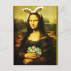 Cartes Pour Fêtes Annuelles Mona Lisa Bunny Ears Pâques
