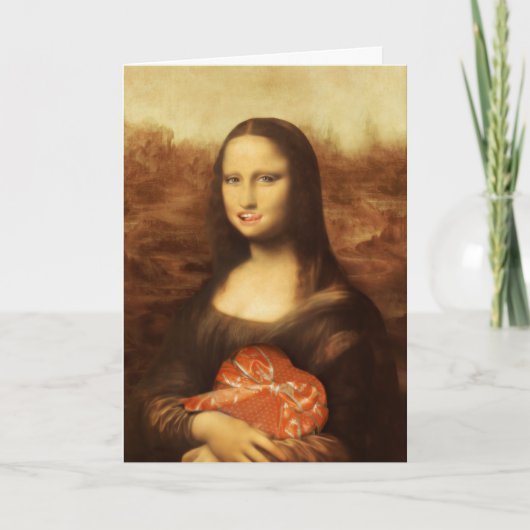 Cartes Pour Fêtes Annuelles Mona Lisa Coeur Saint Valentin Baiser (Devant)