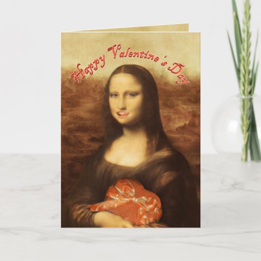 Cartes Pour Fêtes Annuelles Mona Lisa Coeur Saint Valentin Baiser (Devant)