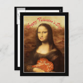 Cartes Pour Fêtes Annuelles Mona Lisa Coeur Saint Valentin Baiser (Devant / Derrière)
