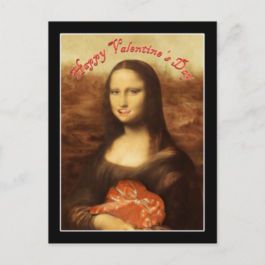Cartes Pour Fêtes Annuelles Mona Lisa Coeur Saint Valentin Baiser (Devant)