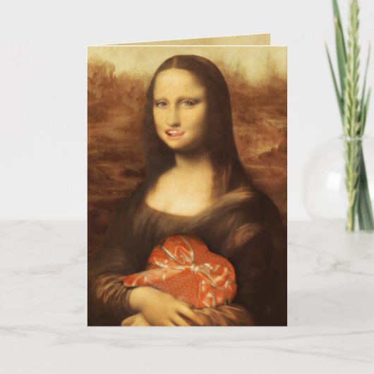 Cartes Pour Fêtes Annuelles Mona Lisa Coeur Saint Valentin Baiser (Devant)
