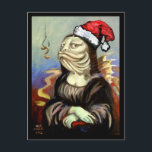 Cartes Pour Fêtes Annuelles Mona Lisa comme poisson dans un chapeau de Santa<br><div class="desc">Ce hipster spécial aimé pourrait comprendre cela d'une manière abstraite.</div>