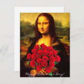 Cartes Pour Fêtes Annuelles Mona Lisa Saint Valentin (Devant / Derrière)