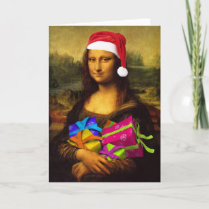Cartes Pour Fêtes Annuelles Mona Lisa Santa Claus