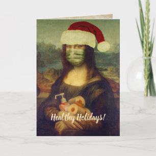 Cartes Pour Fêtes Annuelles Mona Lisa vous souhaite des vacances saines