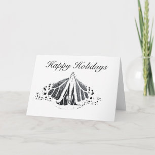 Cartes Pour Fêtes Annuelles Monarque noir et blanc, Joyeuses fêtes