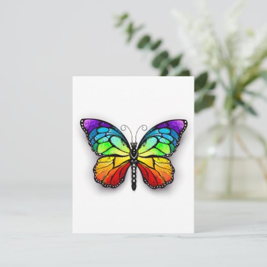 Cartes Pour Fêtes Annuelles Monarque papillon arc-en-ciel (Debout devant)