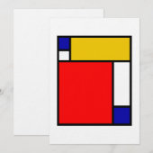 Cartes Pour Fêtes Annuelles Mondrian 4 (Devant / Derrière)