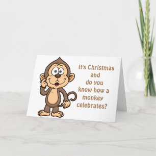 CARTES POUR FÊTES ANNUELLES MONKEY BUSINESS ME/YOU ET MISTLETOE NOËL