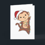 Cartes Pour Fêtes Annuelles Monkey Christmas Snow Winter Animals Monkeys Adult<br><div class="desc">Le singe pour Noël avec des lumières de fées. Animaux amusants avec des cadeaux et de la neige pour les vacances. Aussi drôle pour Noël en juillet. Les singes sont des animaux mignons et parfaits pour Noël.</div>