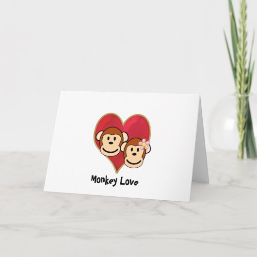 Cartes Pour Fêtes Annuelles Monkey Love Valentine's Day Greeting Card (Devant)